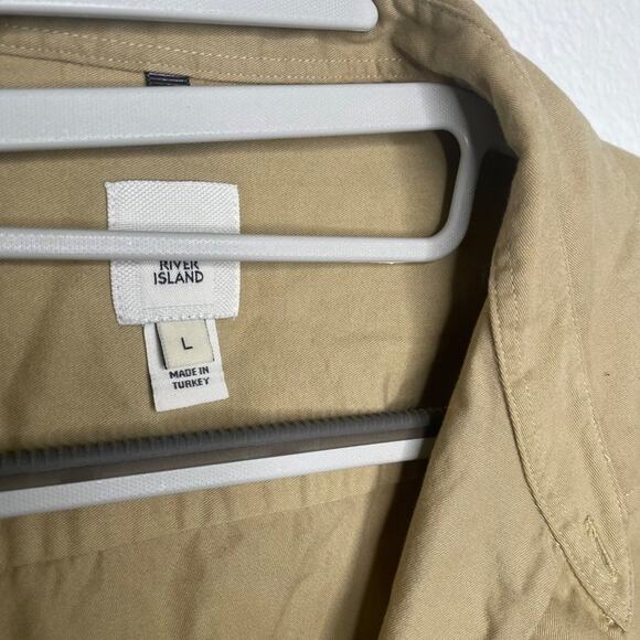 River Island Mens Shirt Size L  Brown Short Sleeve Button Down Collared Casual - Picture 3 of 13